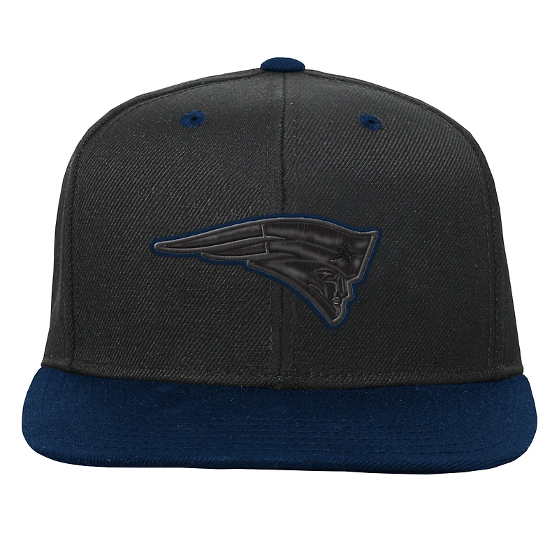 Youth Black/Navy New England Patriots Pop Snapback Hat