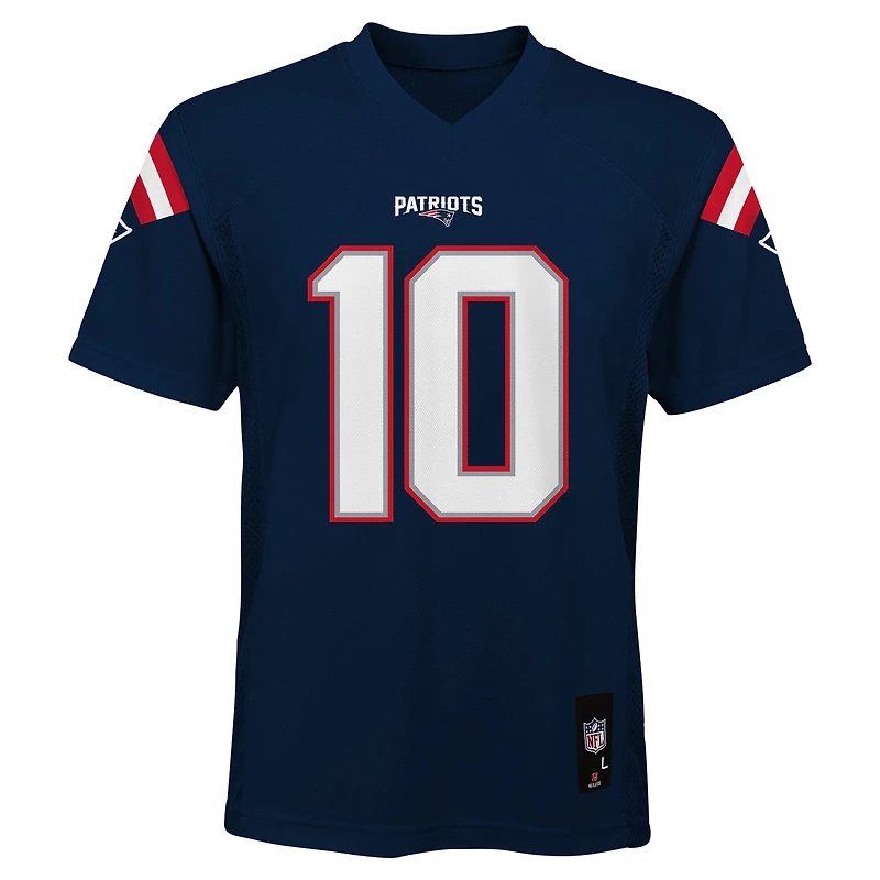 Maillot de joueur réplique Drake Maye Navy New England Patriots pour jeunes