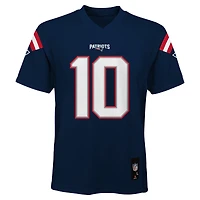 Maillot de joueur réplique Drake Maye Navy New England Patriots pour jeunes