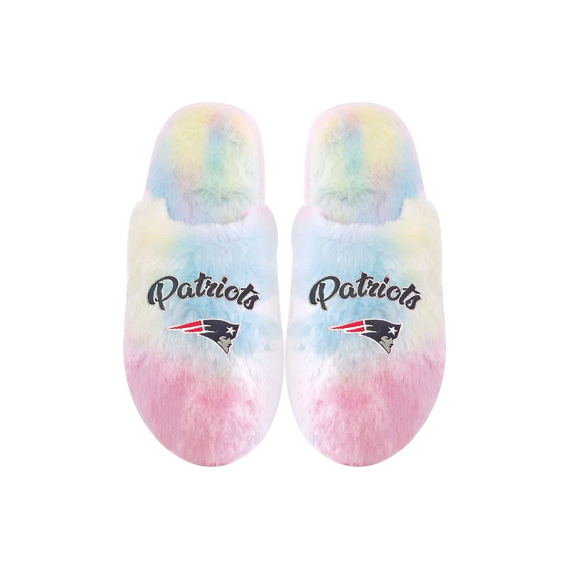 Pantoufles FOCO New England Patriots Rainbow Script pour jeunes