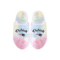 Youth FOCO New England Patriots Rainbow Script Slippers