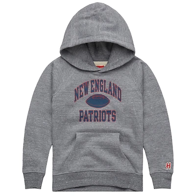 Youth Homage  Gray New England Patriots Gridiron Tri-Blend Hoodie