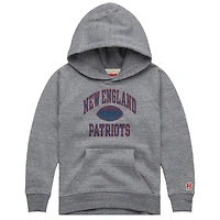 Youth Homage  Gray New England Patriots Gridiron Tri-Blend Hoodie