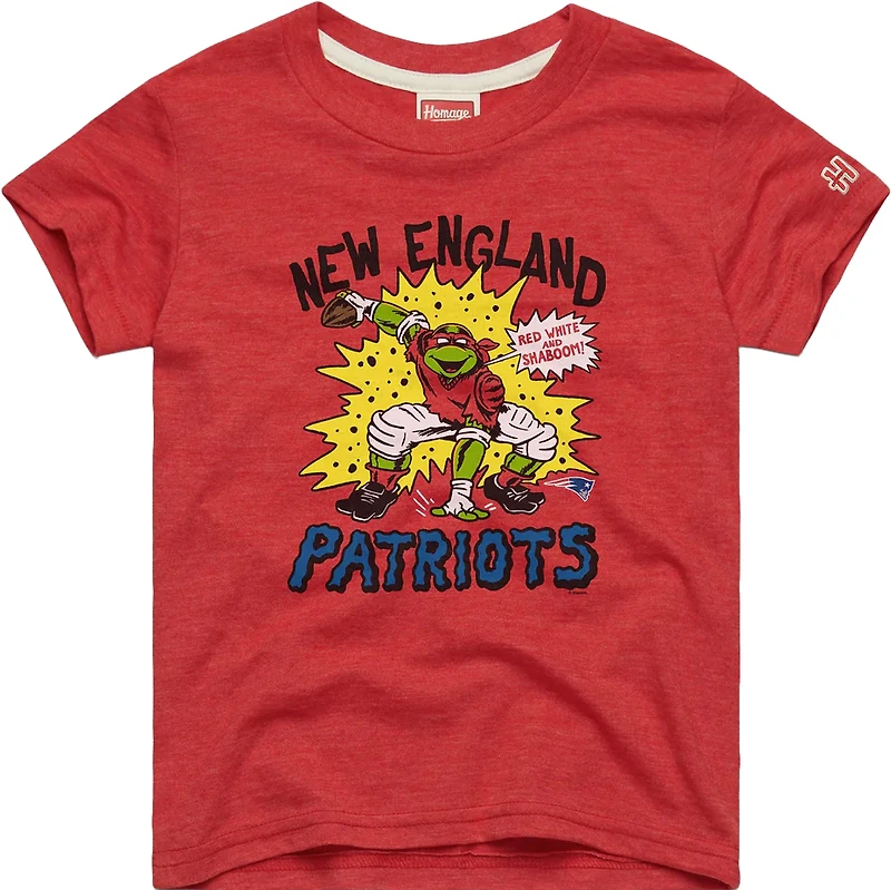 Youth Homage Raphael Red New England Patriots TMNT Tri-Blend T-Shirt