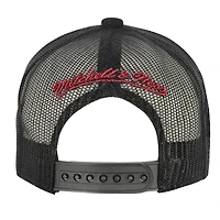 Youth Mitchell & Ness Black New England Patriots Times Up Precurved Trucker Adjustable Hat
