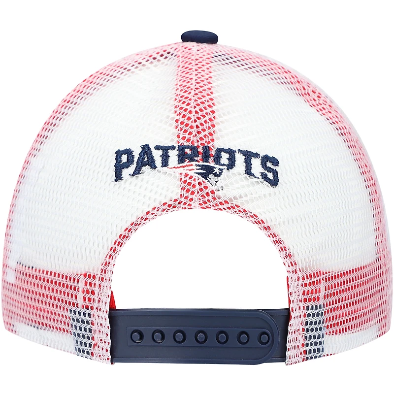 Youth Navy/White New England Patriots Core Lockup Adjustable Hat
