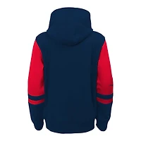 Youth Navy New England Patriots Stadium Colorblock Full-Zip Hoodie