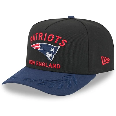 Youth New Era  Black/Navy New England Patriots 2025 NFL Draft A-Frame 9FIFTY Snapback Hat