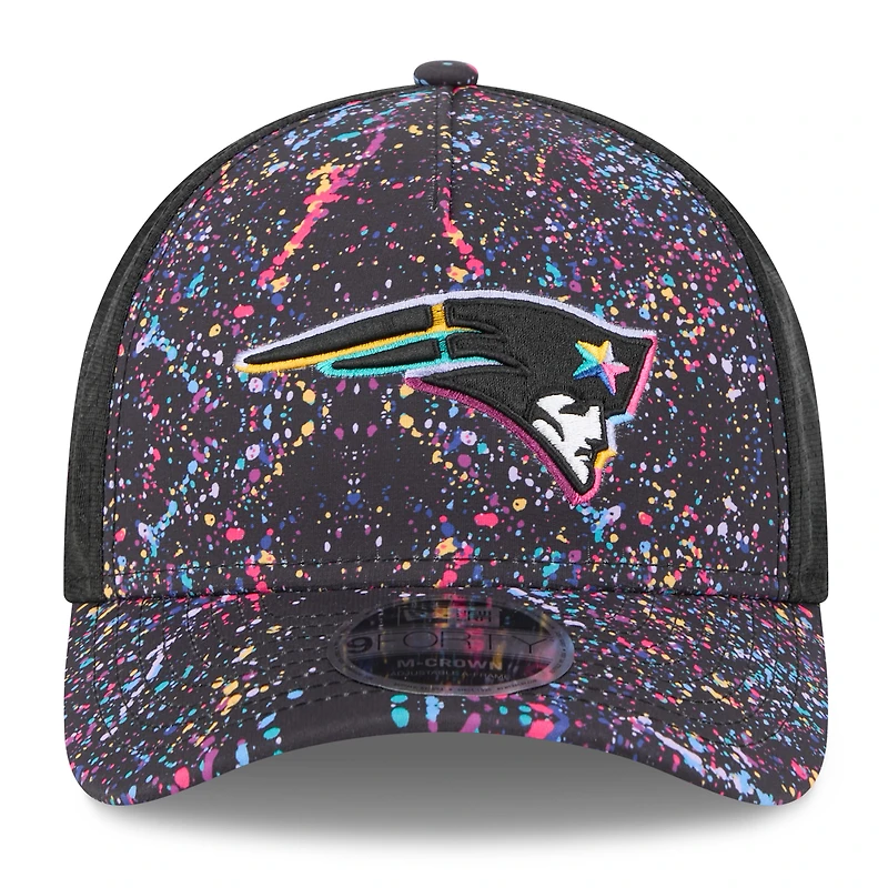 Youth New Era Black New England Patriots 2025 NFL Crucial Catch 9FORTY Adjustable Hat