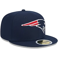 Casquette ajustée New Era 59FIFTY marine pour jeunes, modèle England Patriots.