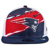 Youth New Era Navy New England Patriots Tear 9FIFTY Trucker Snapback Hat