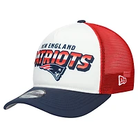 Youth New Era  White/Navy New England Patriots Streak 9FORTY A-Frame Adjustable Hat