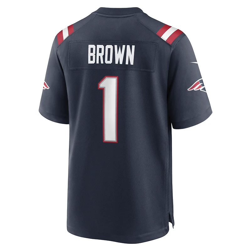 Youth Nike A.J. Brown Navy New England Patriots Team Game Jersey