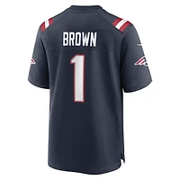 Youth Nike A.J. Brown Navy New England Patriots Team Game Jersey
