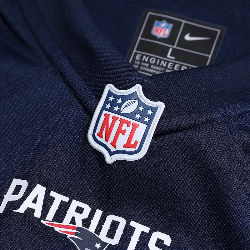 Maillot de match Nike A.J. Brown bleu marine des New England Patriots pour jeunes