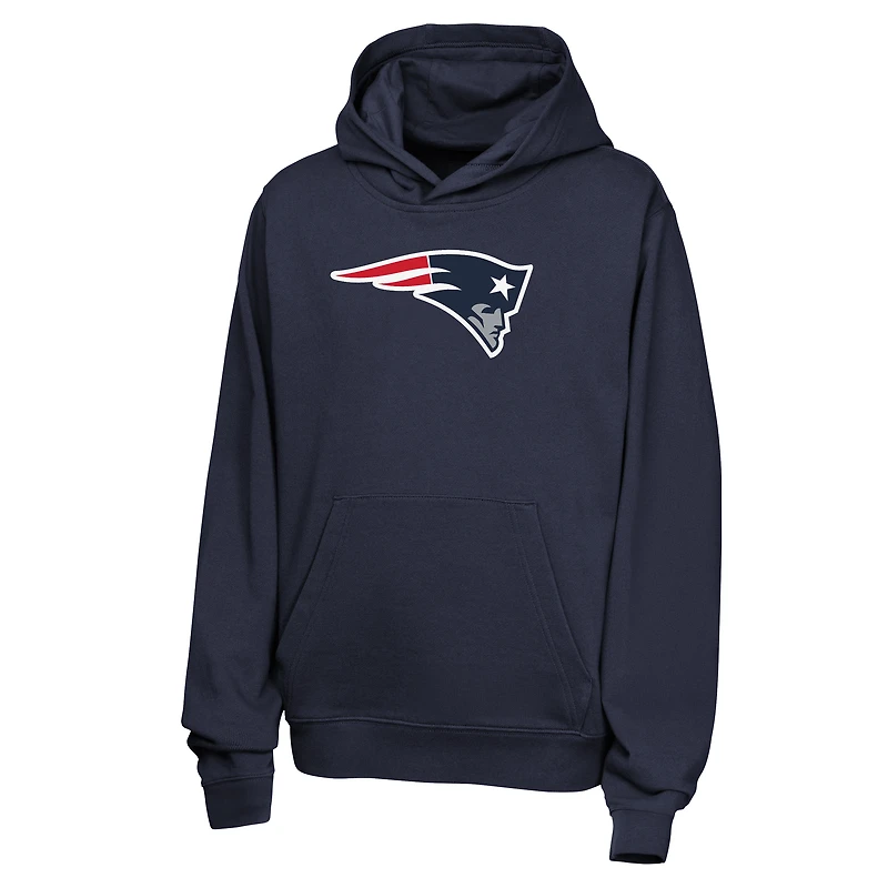 Youth Nike Drake Maye Navy New England Patriots Name & Number Club Fleece Hoodie