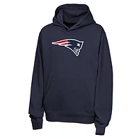 Youth Nike Drake Maye Navy New England Patriots Name & Number Club Fleece Hoodie