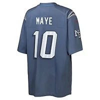 Youth Nike Drake Maye Storm Blue New England Patriots 2025 Rivalries Collection Game Jersey