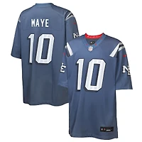 Maillot Nike Drake Maye Storm Blue pour jeune des New England Patriots, collection Rivalries 2025
