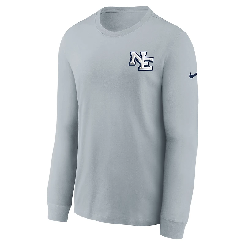 Youth Nike  Silver New England Patriots 2025 Rivalries Collection Long Sleeve T-Shirt