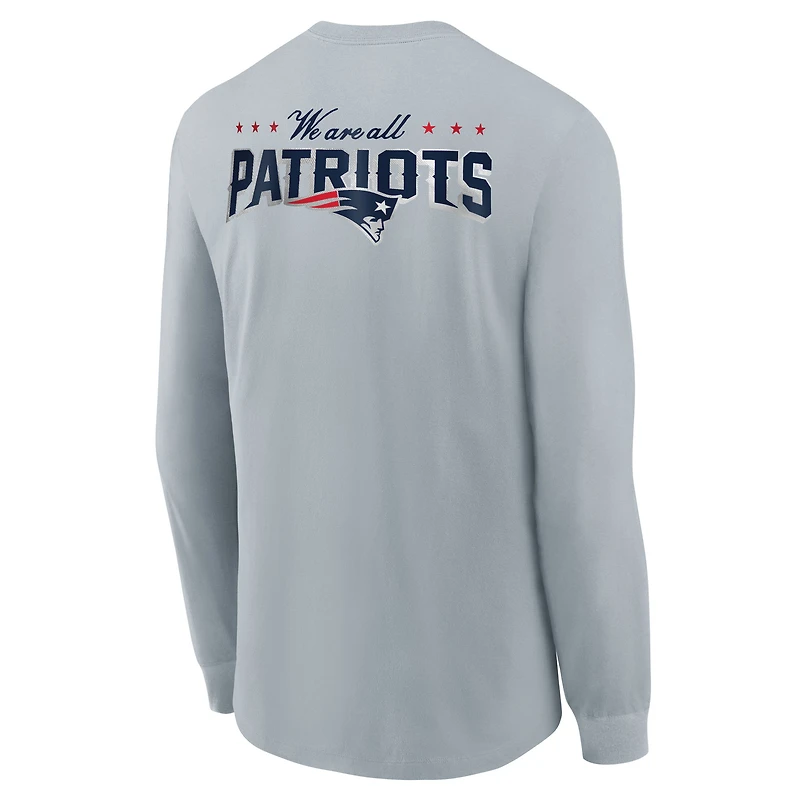 Youth Nike  Silver New England Patriots 2025 Rivalries Collection Long Sleeve T-Shirt