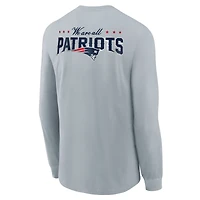 Youth Nike  Silver New England Patriots 2025 Rivalries Collection Long Sleeve T-Shirt