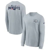 Youth Nike  Silver New England Patriots 2025 Rivalries Collection Long Sleeve T-Shirt