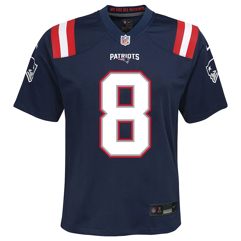 Maillot de match Nike Stefon Diggs bleu marine pour jeunes, New England Patriots