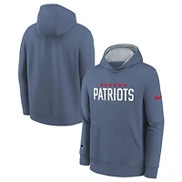 Sweat à capuche Nike Storm Blue New England Patriots 2025 Rivalries Collection Club pour jeunes
