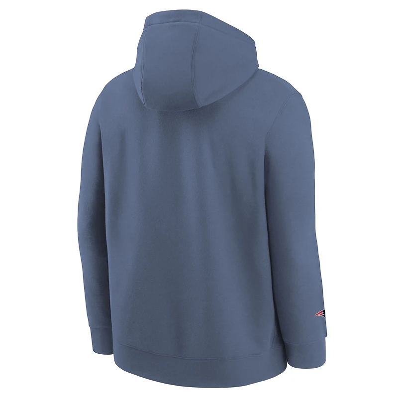 Sweat à capuche Nike Storm Blue New England Patriots 2025 Rivalries Collection Club pour jeunes
