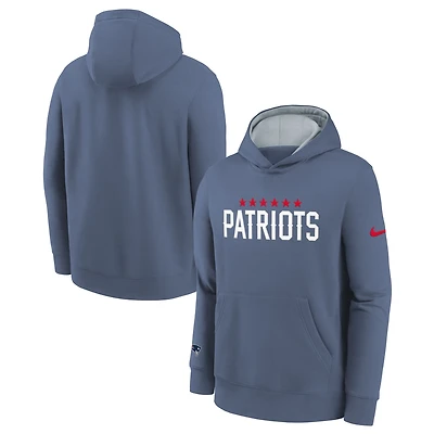 Youth Nike Storm Blue New England Patriots 2025 Rivalries Collection Club Hoodie