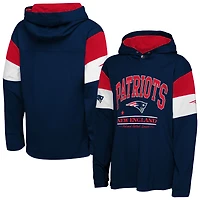 Youth Outerstuff College Navy New England Patriots The Champs Back Long Sleeve Hoodie T-Shirt
