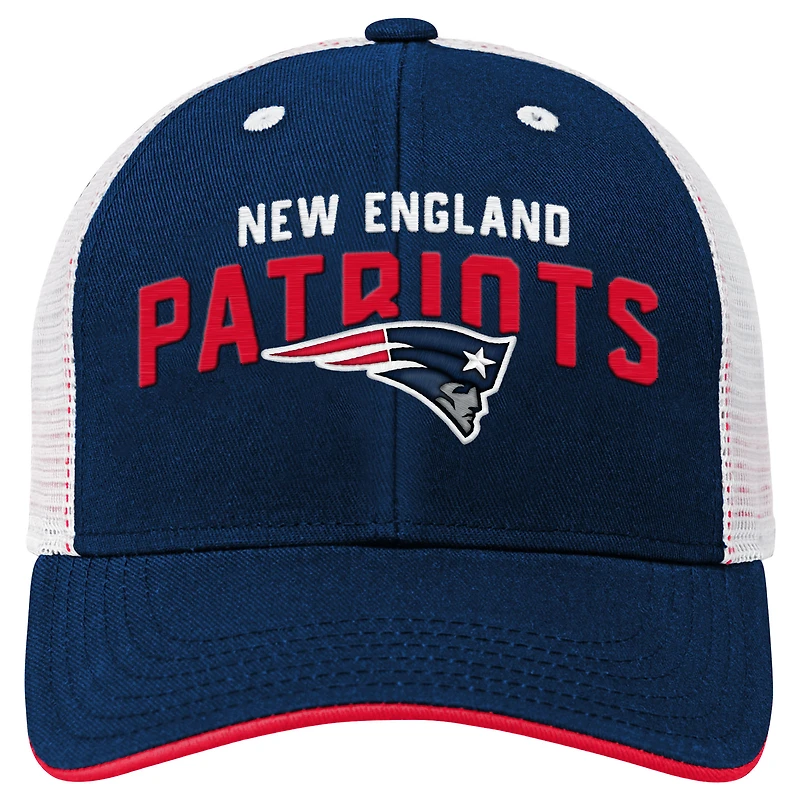 Youth Outerstuff Navy New England Patriots Core Lockup Trucker Adjustable Hat