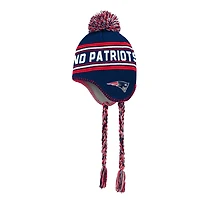 Youth Outerstuff Navy New England Patriots Jacquard Tassel Knit Hat with Pom