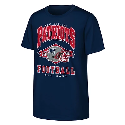 T-shirt bleu marine pour jeunes Outerstuff, coup d'envoi des New England Patriots