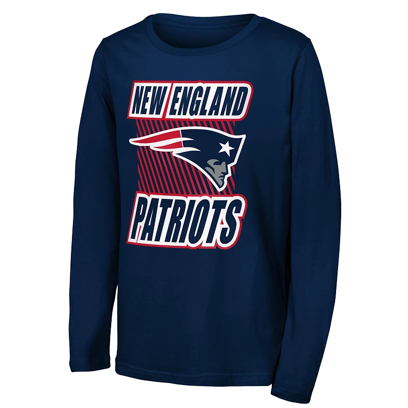 T-shirt à manches longues Youth Outerstuff Navy New England Patriots Never Settle