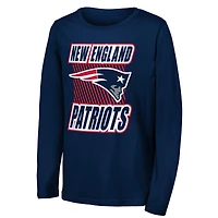 T-shirt à manches longues Youth Outerstuff Navy New England Patriots Never Settle