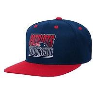 Casquette snapback dégradée bleu marine des New England Patriots pour jeunes Outerstuff