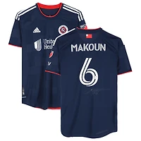 Maillot bleu marine dédicacé Christian Makoun New England Revolution #6 de la saison 2023 de la MLS