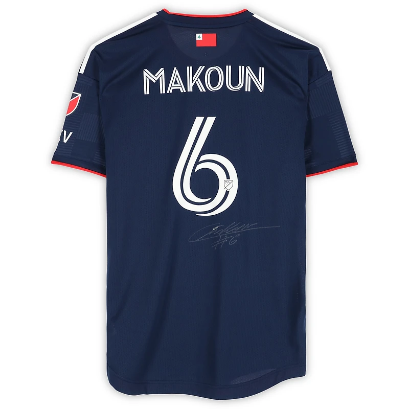 Maillot bleu marine dédicacé Christian Makoun New England Revolution #6 de la saison 2023 de la MLS