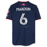 Maillot bleu marine dédicacé Christian Makoun New England Revolution #6 de la saison 2023 de la MLS