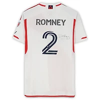 Maillot adidas blanc dédicacé par Dave Romney des New England Revolution, numéro 2, utilisé lors du match, saison 2024 de la MLS - Taille L