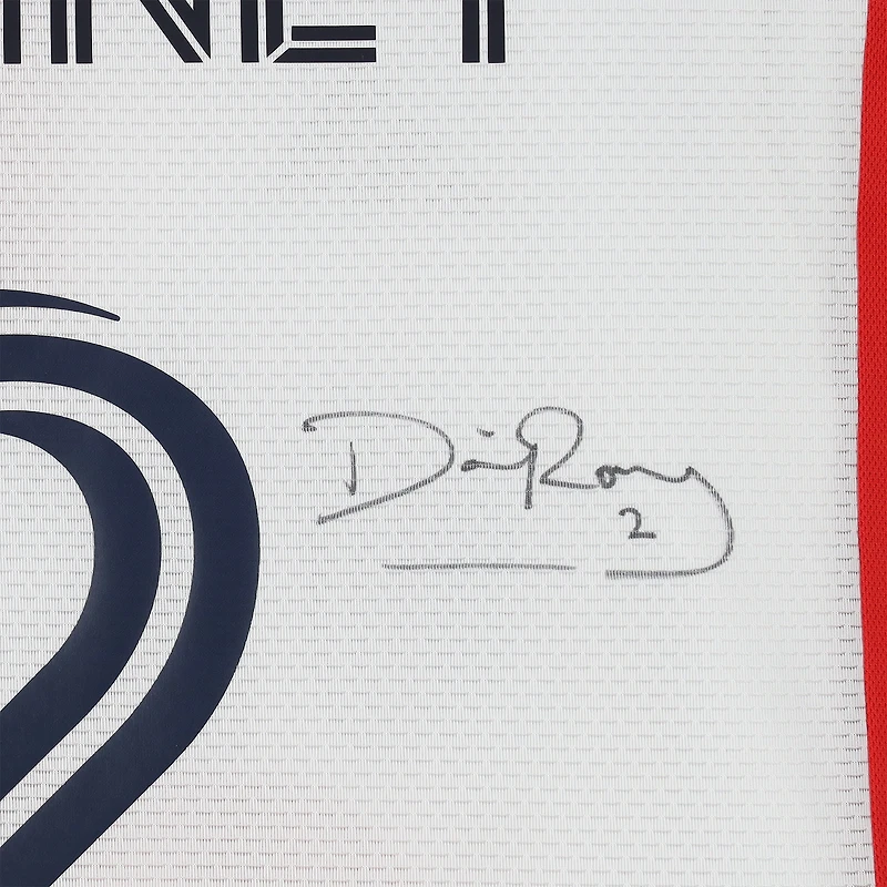 Maillot adidas blanc dédicacé par Dave Romney des New England Revolution, numéro 2, utilisé lors du match, saison 2024 de la MLS - Taille L