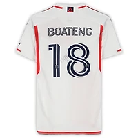 Maillot adidas blanc dédicacé par Emmanuel Boateng des New England Revolution n° 18, utilisé lors du match de la saison 2024 de la MLS - Taille S