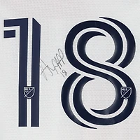 Maillot adidas blanc dédicacé par Emmanuel Boateng des New England Revolution n° 18, utilisé lors du match de la saison 2024 de la MLS - Taille S
