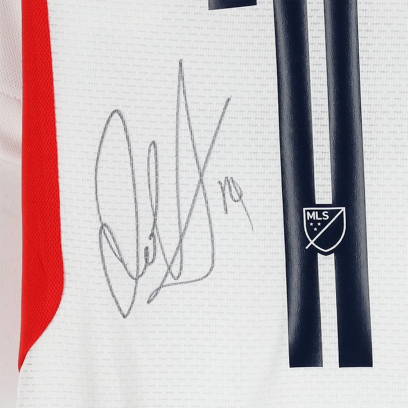 Maillot adidas blanc dédicacé par Ian Harkes des New England Revolution, numéro 14, utilisé lors du match de la saison 2024 de la MLS - Taille M
