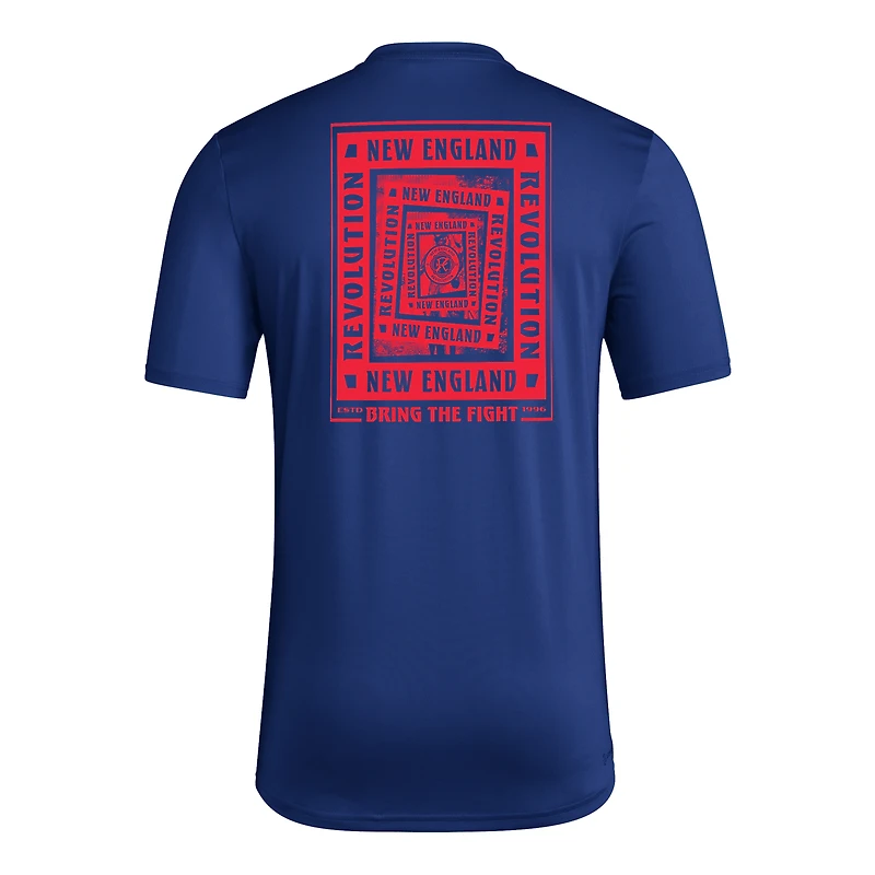 Men's adidas Navy New England Revolution AEROREADY Local Wrap T-Shirt