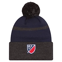 Men's New Era  Navy New England Revolution 2025 Kickoff Cuffed Knit Hat with Pom