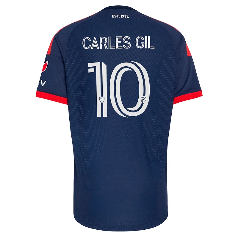 Men's adidas Carles Gil Blue New England Revolution 2026 Independence Day On-Field Authentic Patch Jersey