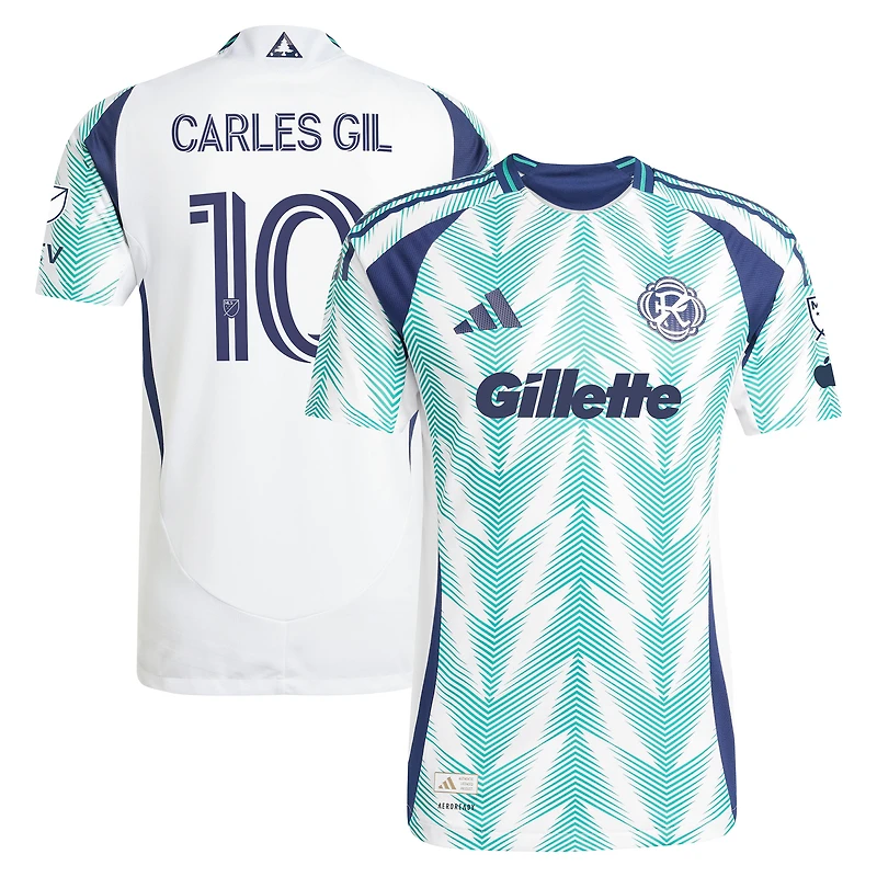 Men's adidas Carles Gil White New England Revolution 2025 Eastern Pine x Flag of Authentic Player Jersey